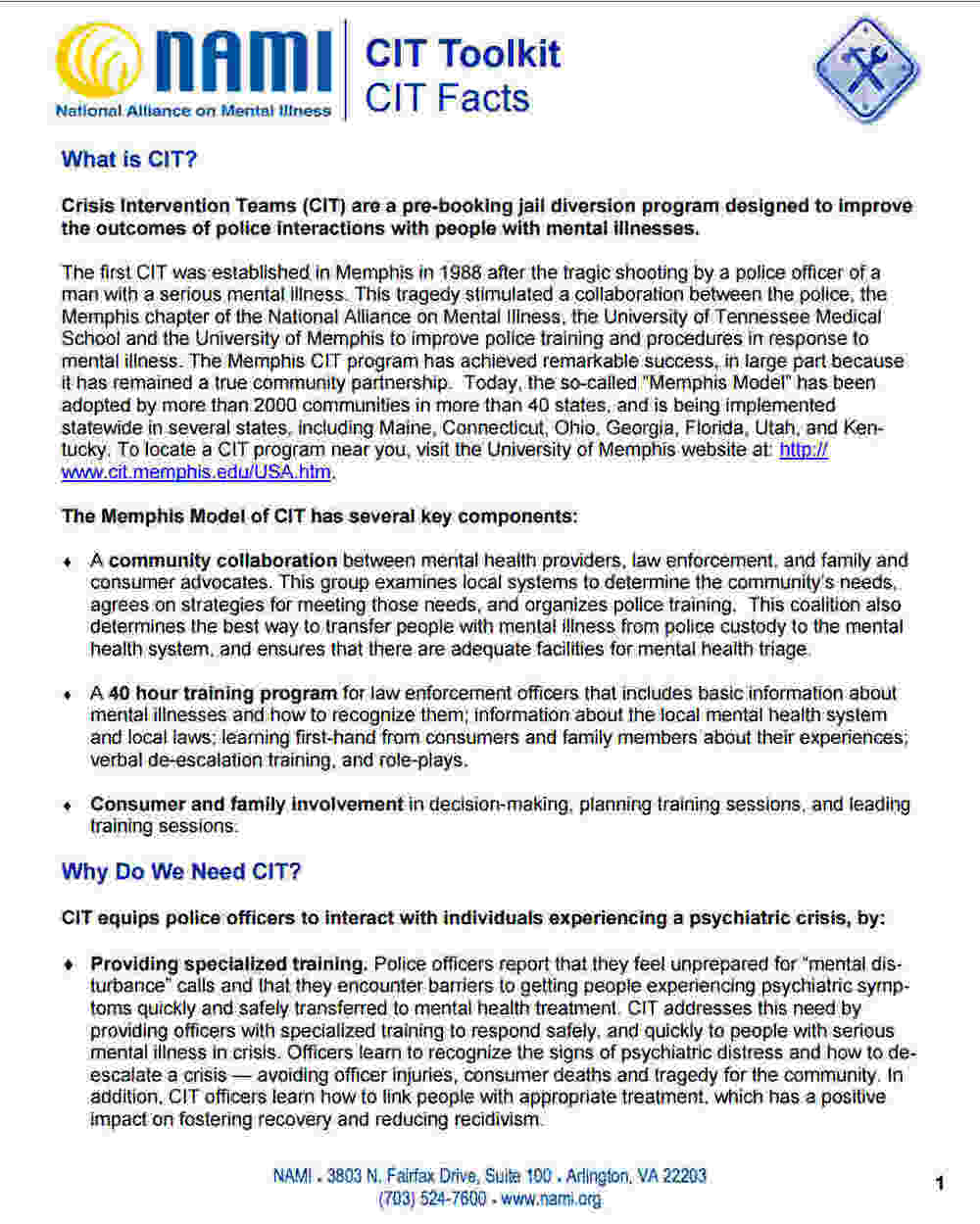 Crisis Intervention Teams as a response to Mental Health Crises