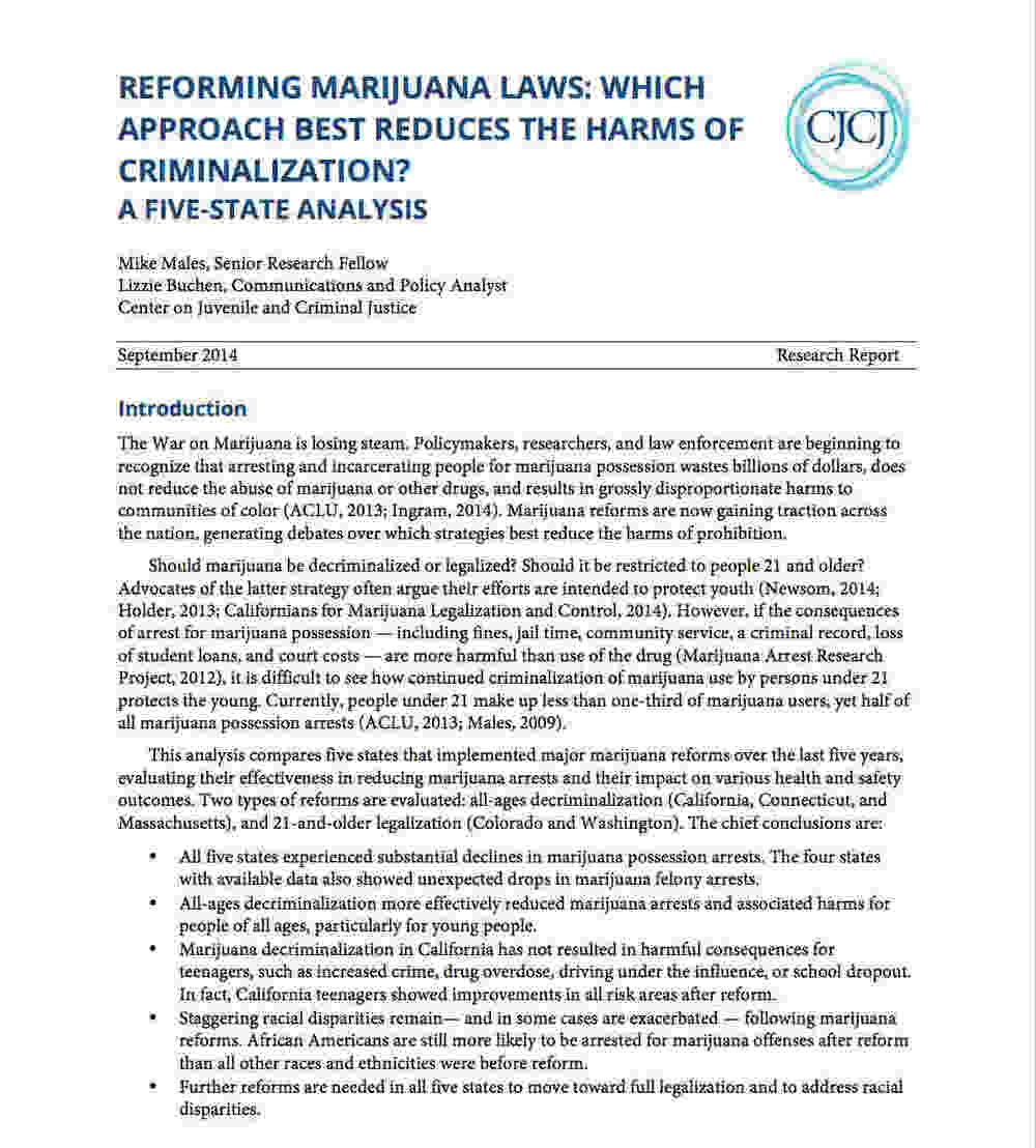 Effectiveness of Marijuana Decriminalization vs Legalization