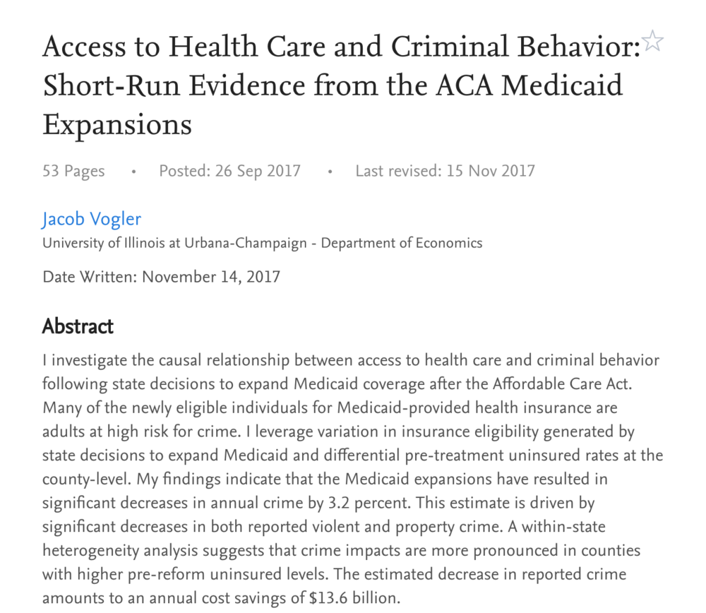 How Medicaid expansion and substance abuse treatment reduces crime